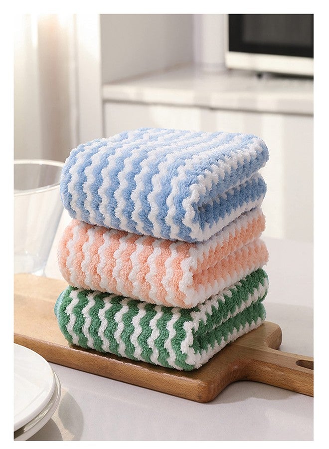 Orange Paper Cleaning Cloth,Coral Fleece Microfiber Dishcloth, Dish Washing Towels,Quick Dry Thicken Towel Rag Wipe for Kitchen & Bathroom 25cm* 25cm (Pack of 3) - Image 2